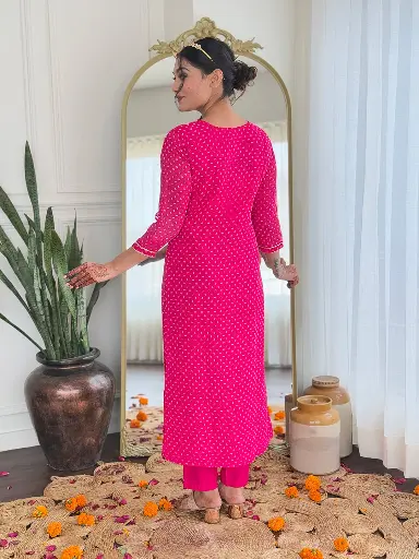 Women's Vichitra Silk with Cotton Lining Embroidered and Printed Straight Kurta with Rayon Pant And Taby Laced Dupatta Sets 