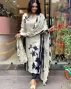MUSLIN KURTA SETS WITH TEBY ORGANZA DUPATTA