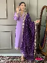 Embroidered Viscose Silk Blend kurta Pant Dupatta set 