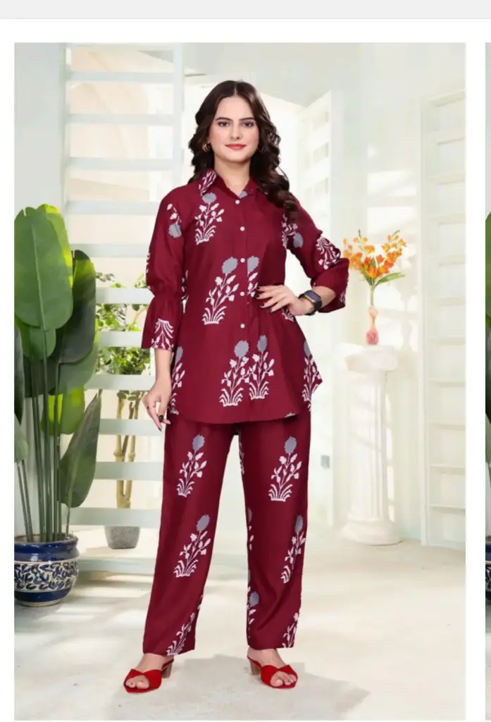 RAYON PRINT WORK CO-RD SET