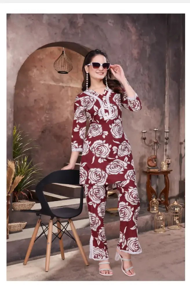 RAYON WITH SHIFFLI LACE WORK (EV25-629)
