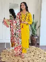 Viscose Embroidered Straight Kurta with Pant And Art Silk Printed Dupatta Sets.