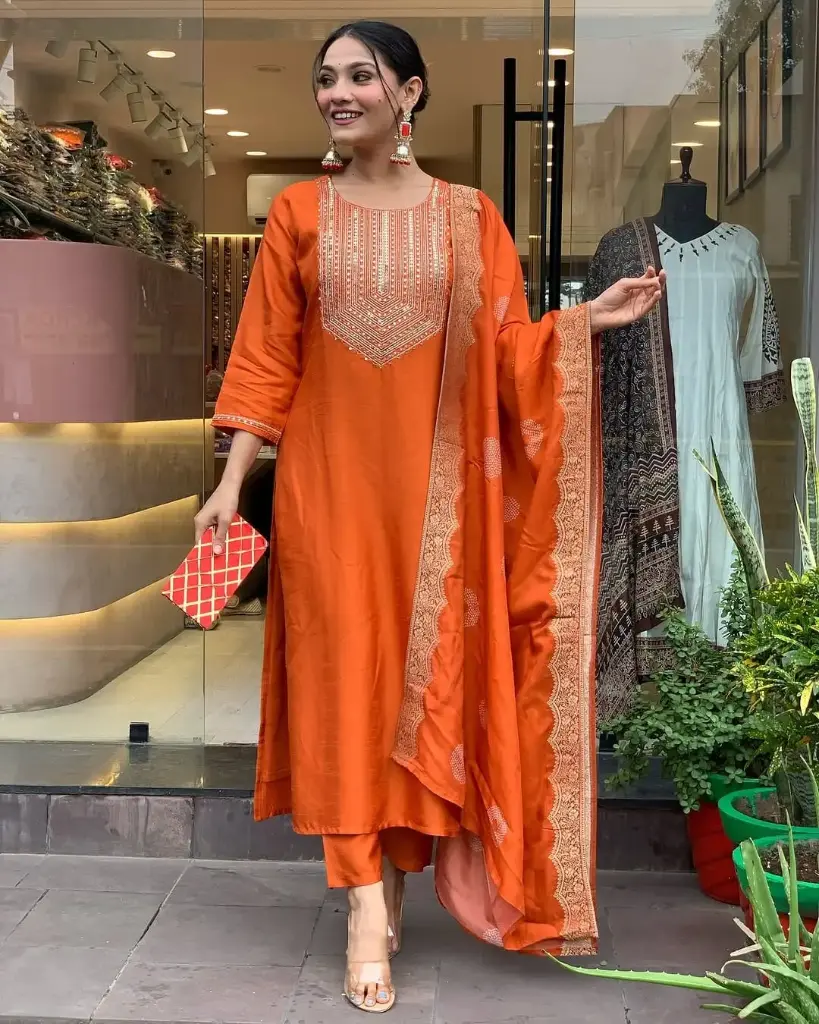 SILK EMBROIDED KURTA SETS