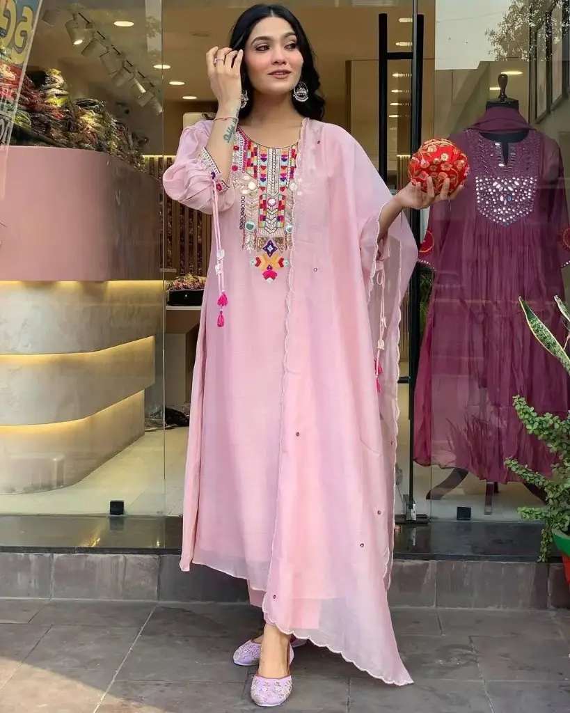 COTTON SILK EMBROIDED KURTA SETS