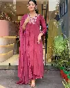 VISCOSE CHINON EMBROIDED KURTA SET