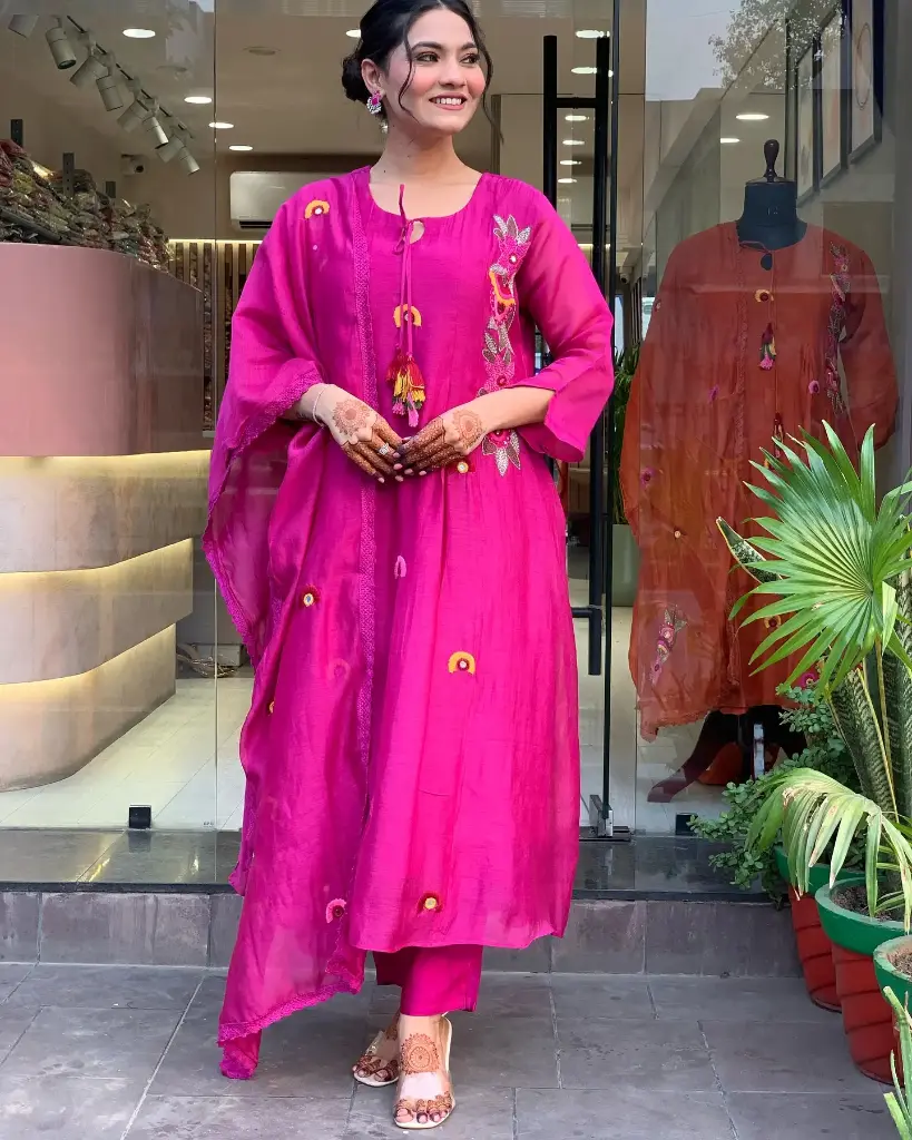 CHANDERI KURTI SETS