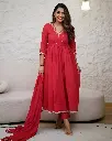 VISCOSE CHANDERI KURTA & GEROGETTE DUPATTA 