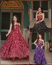 Bandhani Print Gown with kutchi patchework
