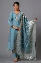 ✨ Elegant Kurti Set in Beautiful Grey & Pink ✨