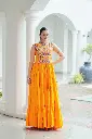 GOWN WITH KUTCHI GAMTHI THREAD EMBROIDERED & MIRROR WORK