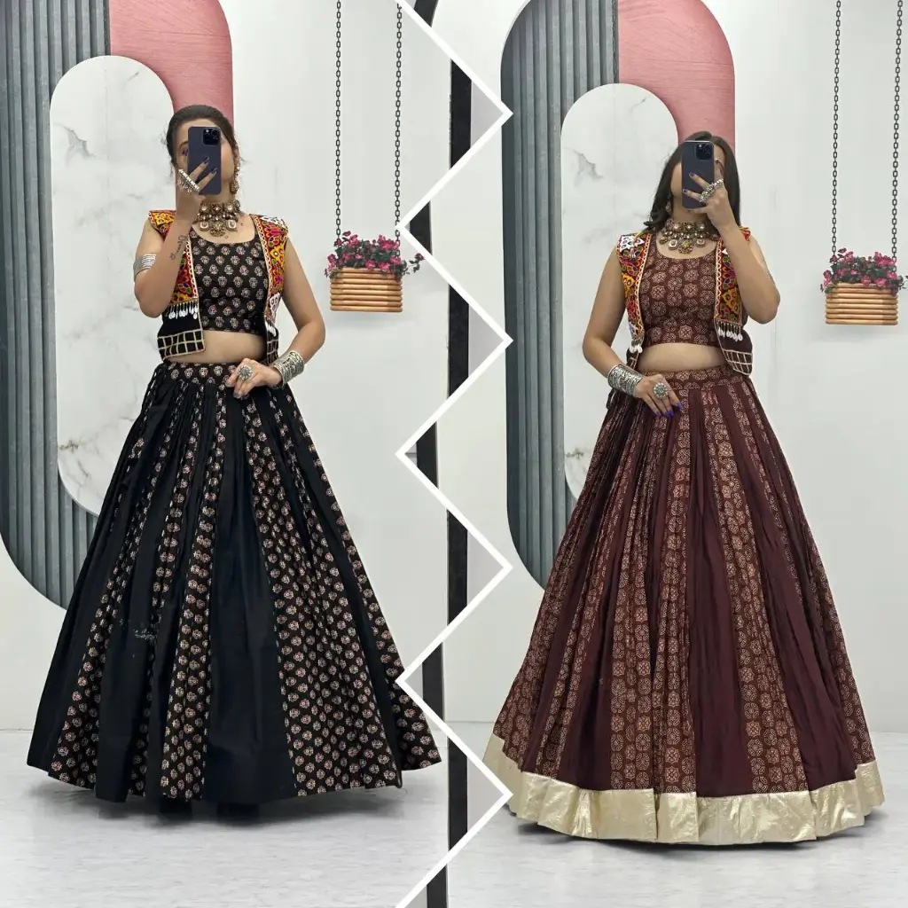 LEHNGA,CHOLI WITH JACKET (COTTON)