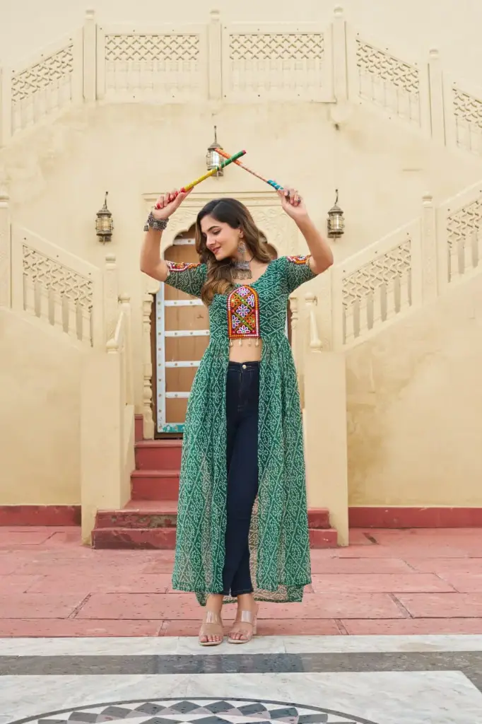 BANDHNI PRINT WORK WITH KUTCHI PATCHEWORK (KURTI)