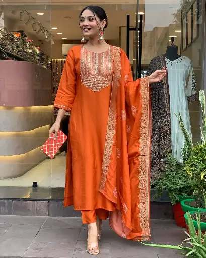 SILK EMBROIDED KURTA SETS